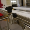 Stainless steel side rail upright on a belt conveyor